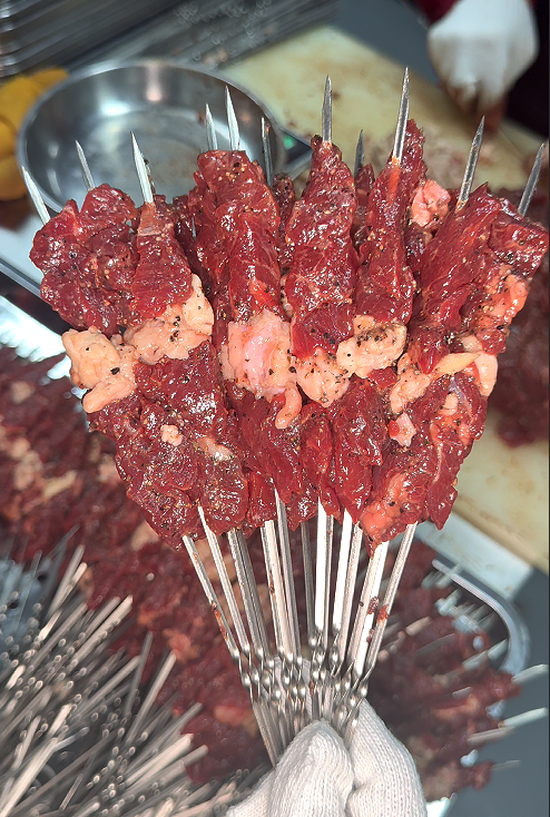 黑椒牛排肉串 车间实拍