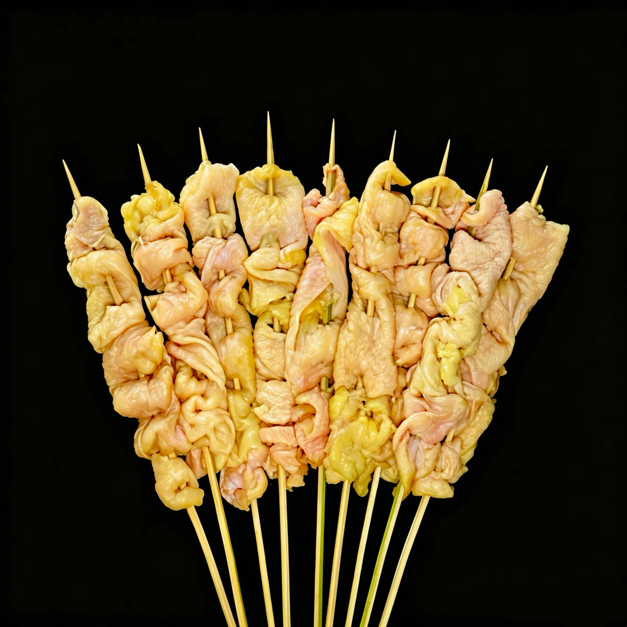 黄油鸡皮串_小把串黑底产品图