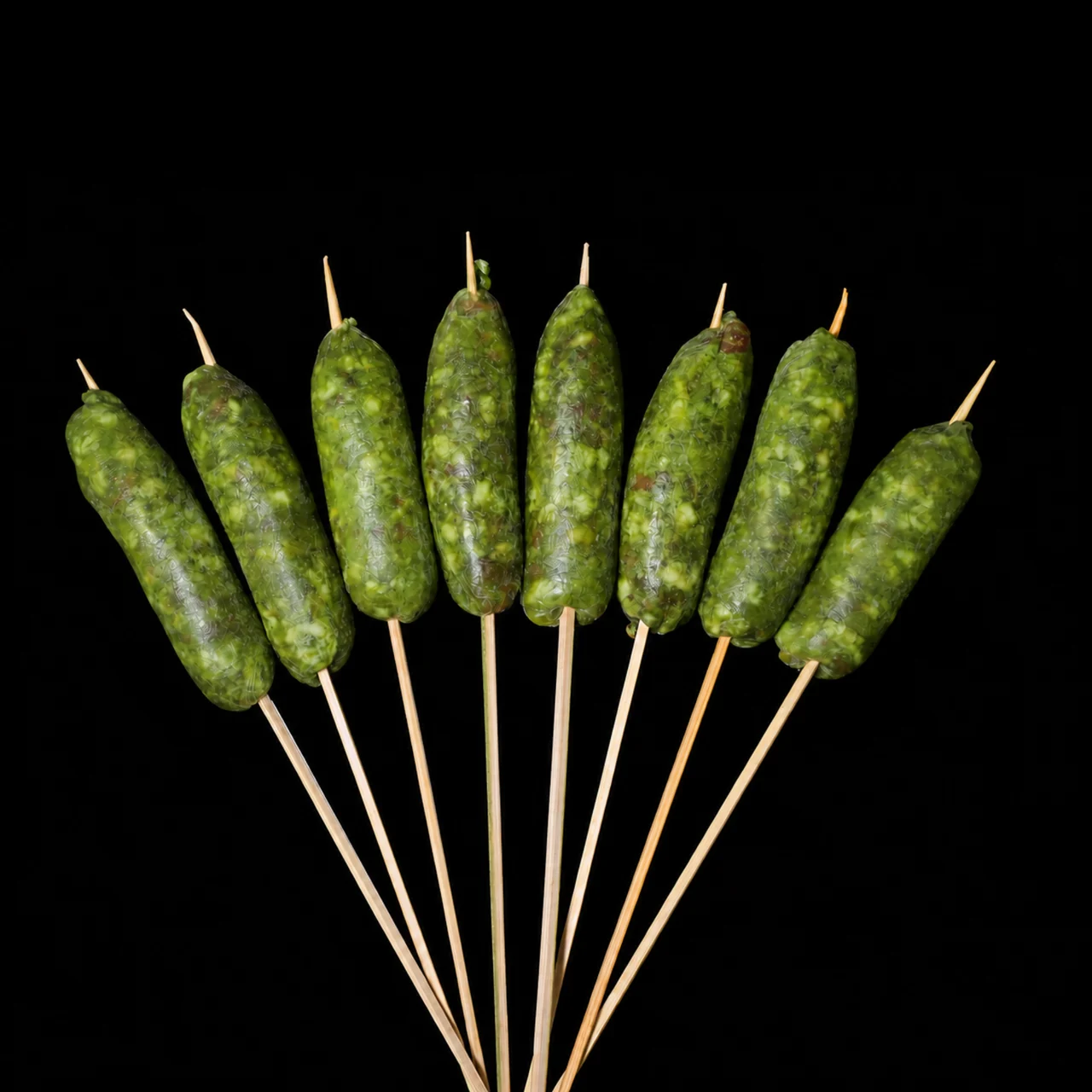 山葵鲜肉肠黑底产品图