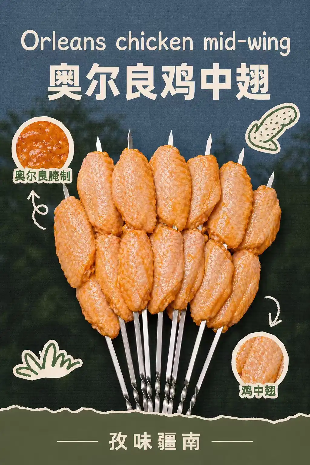 奥尔良鸡中翅海报