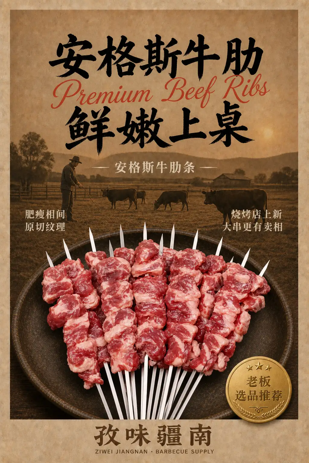 安格斯牛肋海报