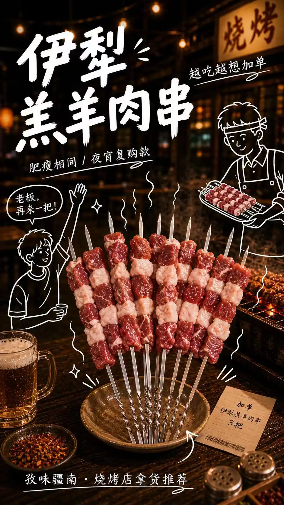 伊犁羔羊肉串海报