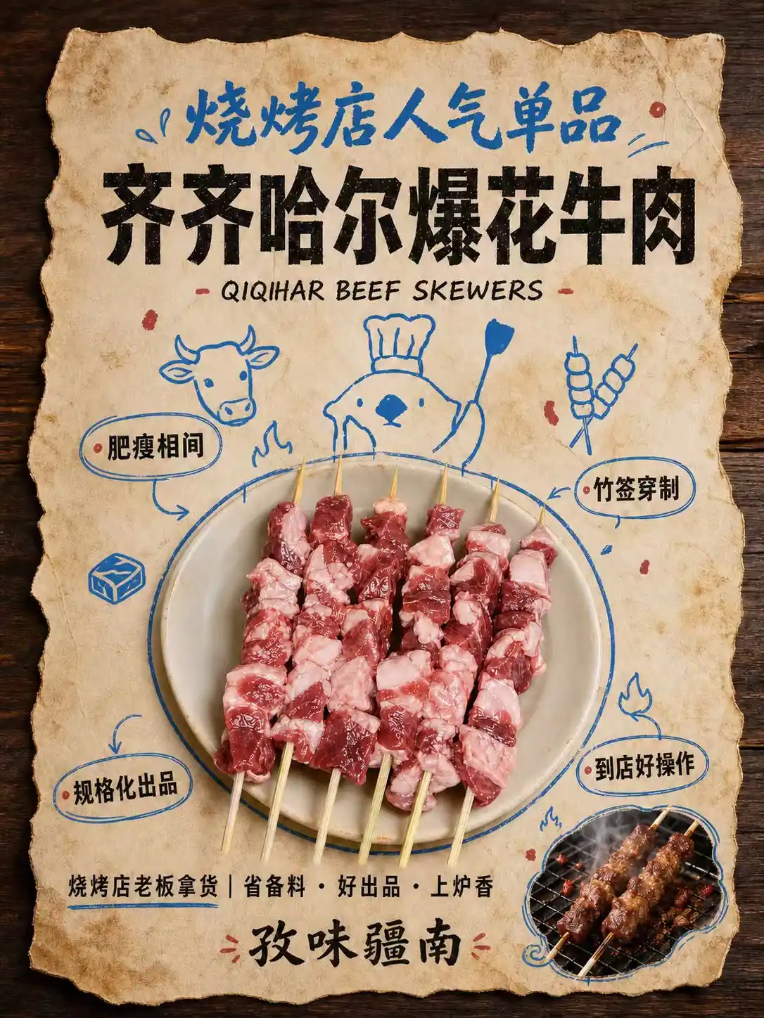 齐齐哈尔爆花牛肉海报