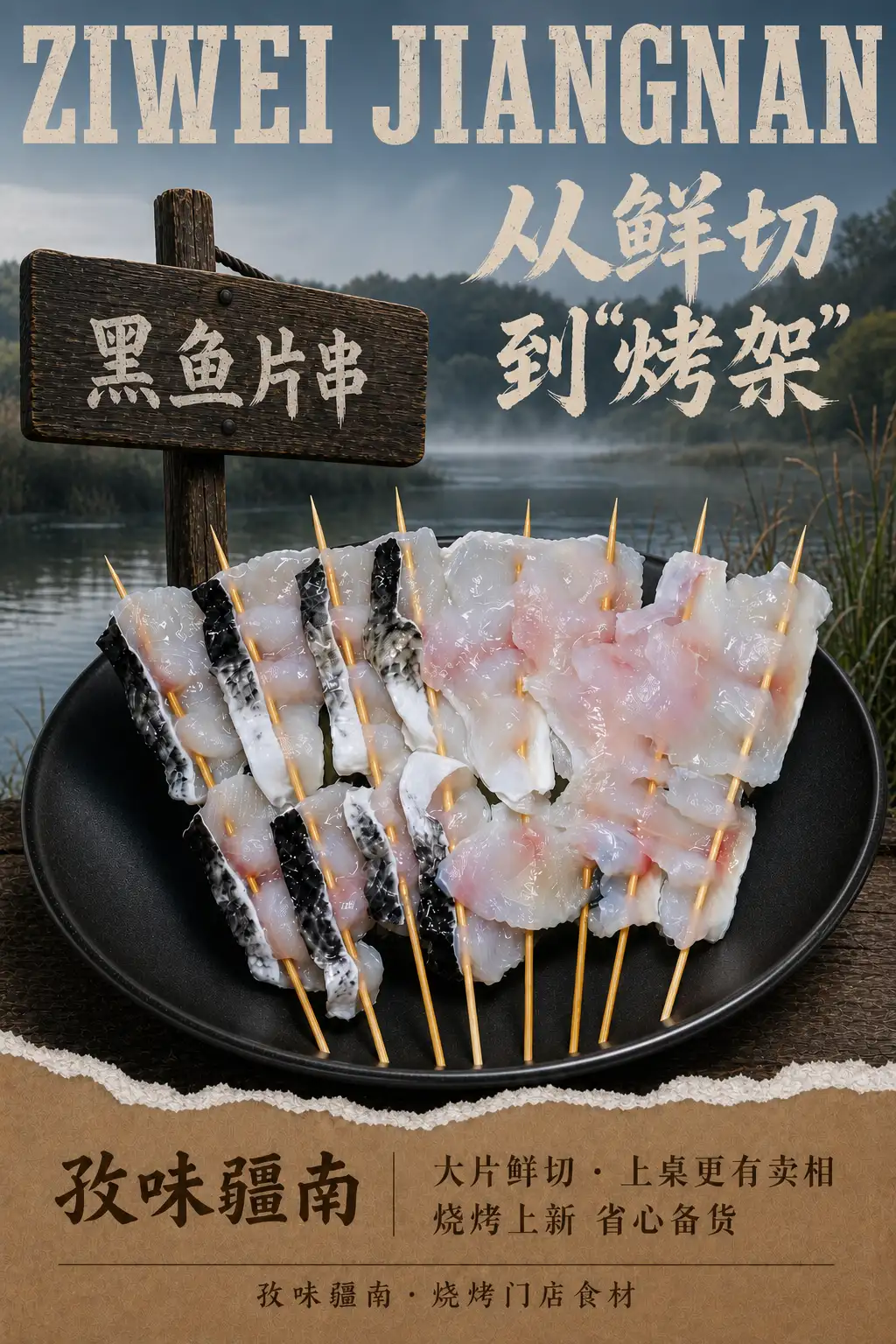 黑鱼片串海报
