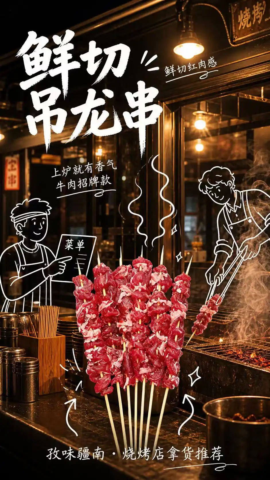 鲜切吊龙串海报