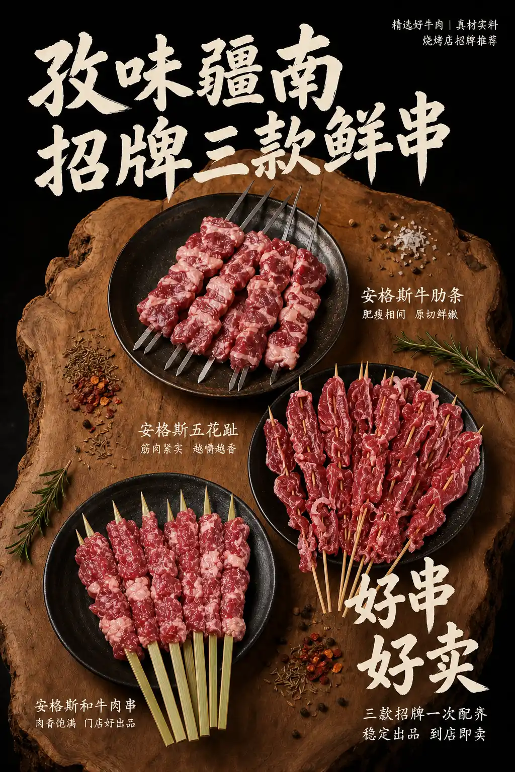 招牌三款鲜串海报