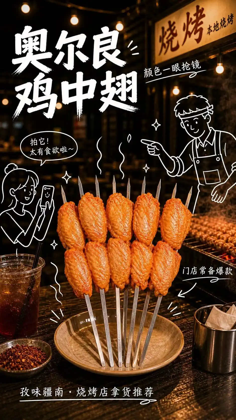 奥尔良鸡中翅海报