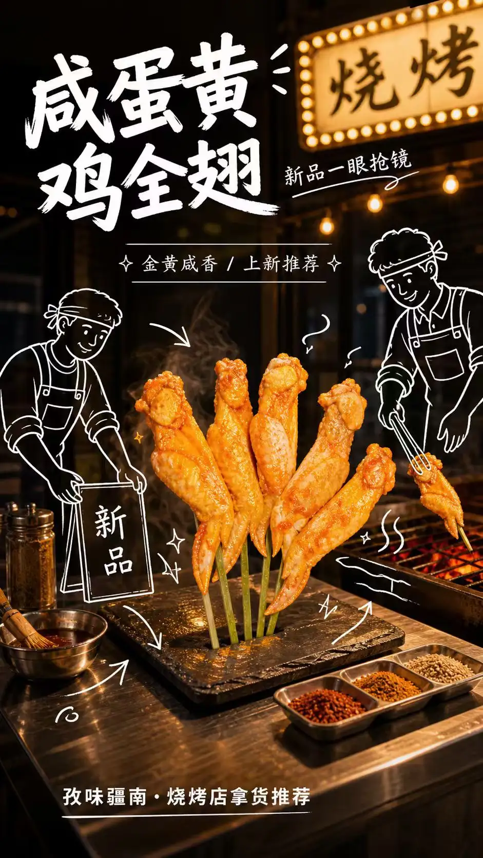 咸蛋黄鸡全翅海报