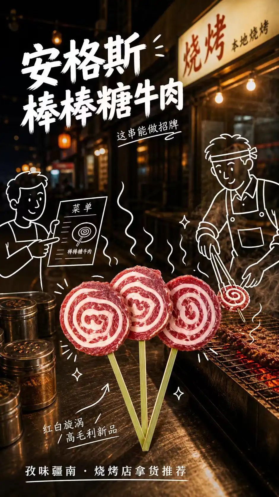 安格斯棒棒糖牛肉海报