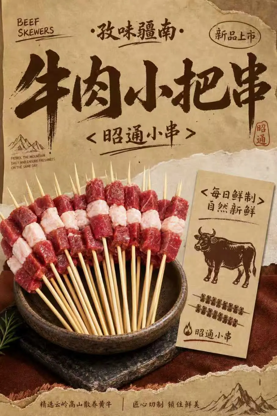 牛肉小把串（昭通小串）海报