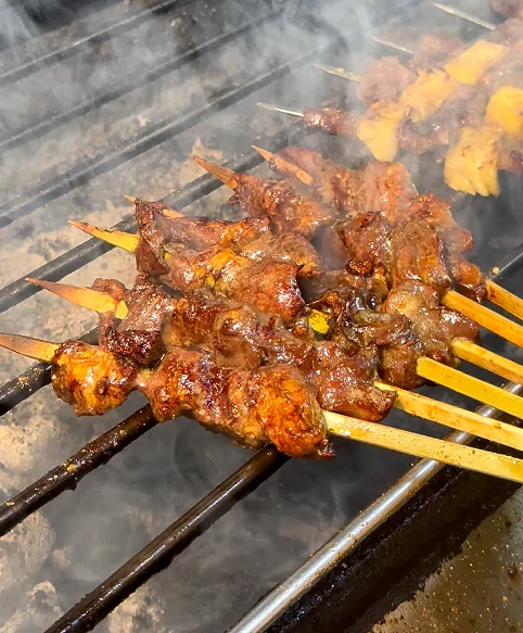 安格斯和牛肉串 烤制实拍
