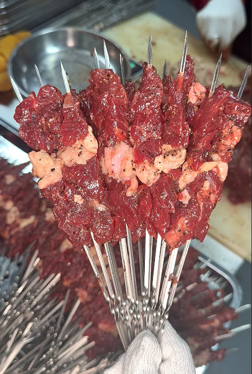 黑椒牛排肉串 车间实拍