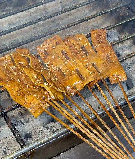 重庆牛皮豆干串原始烤后照片